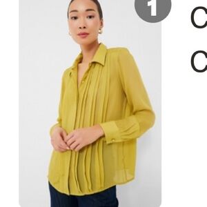 Tuckernuck Chartreuse Sheer Blouse - Never Worn